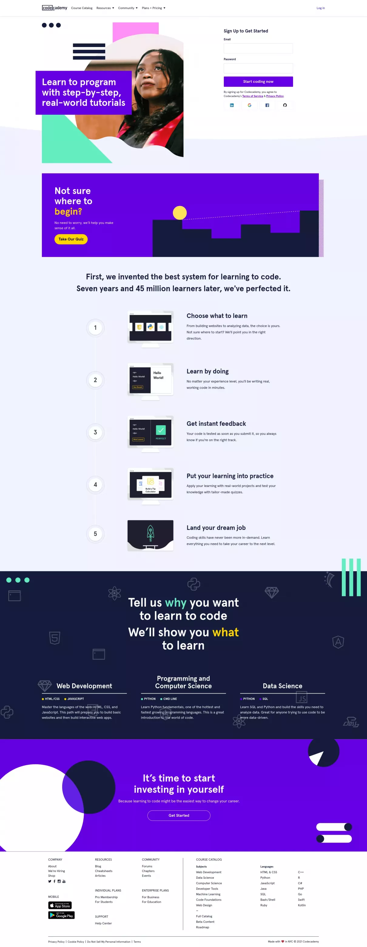 CodecAdemy Web Design screenshot