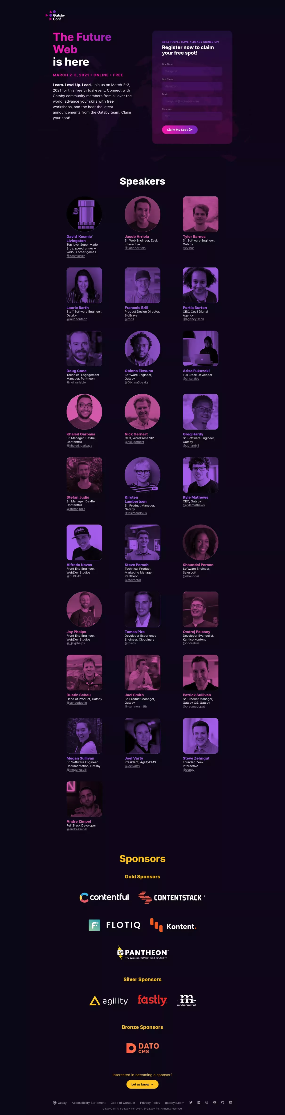 GatsbyConf Website Design screenshot