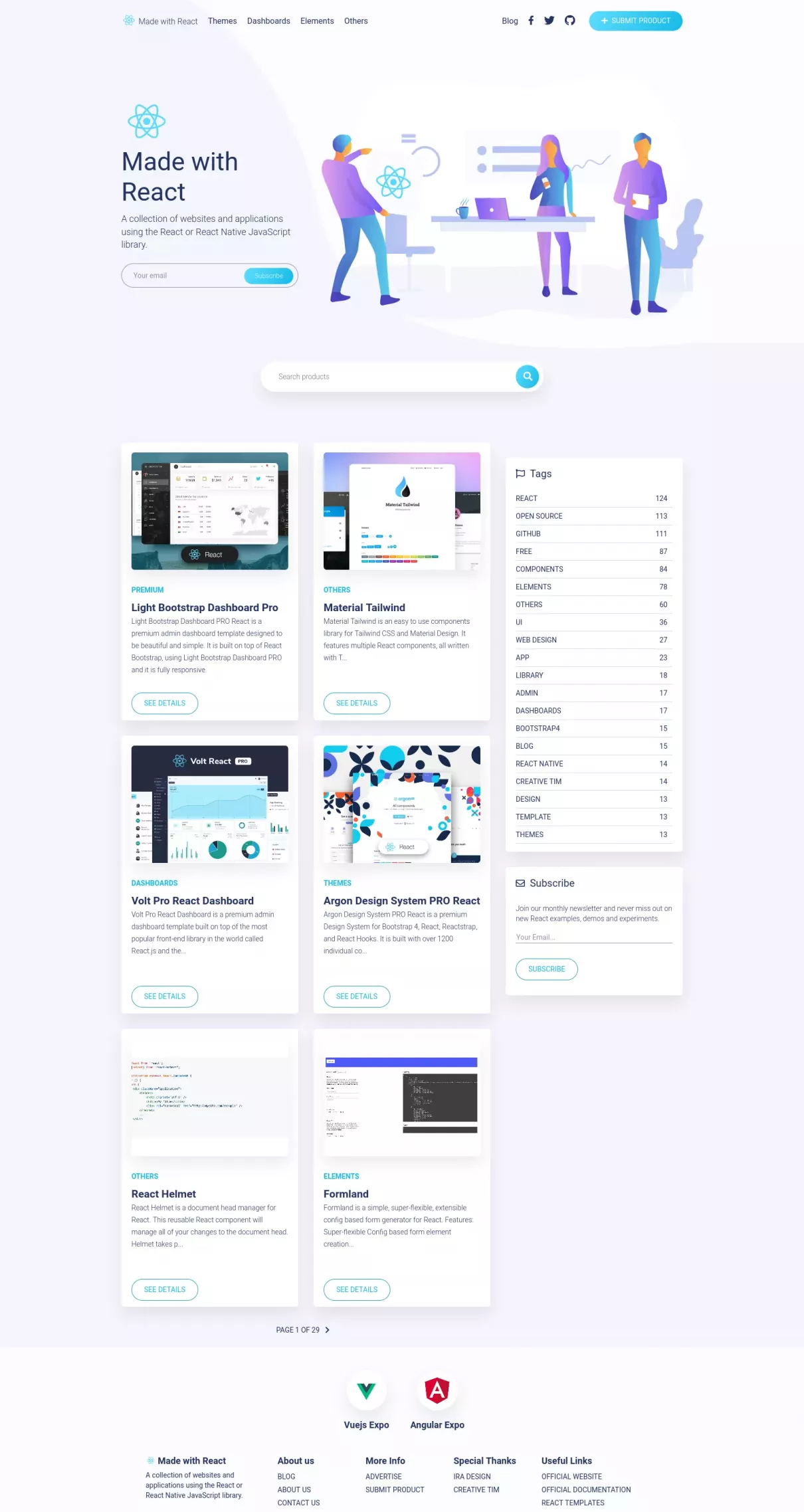 Example of beautiful web design by madewithreact