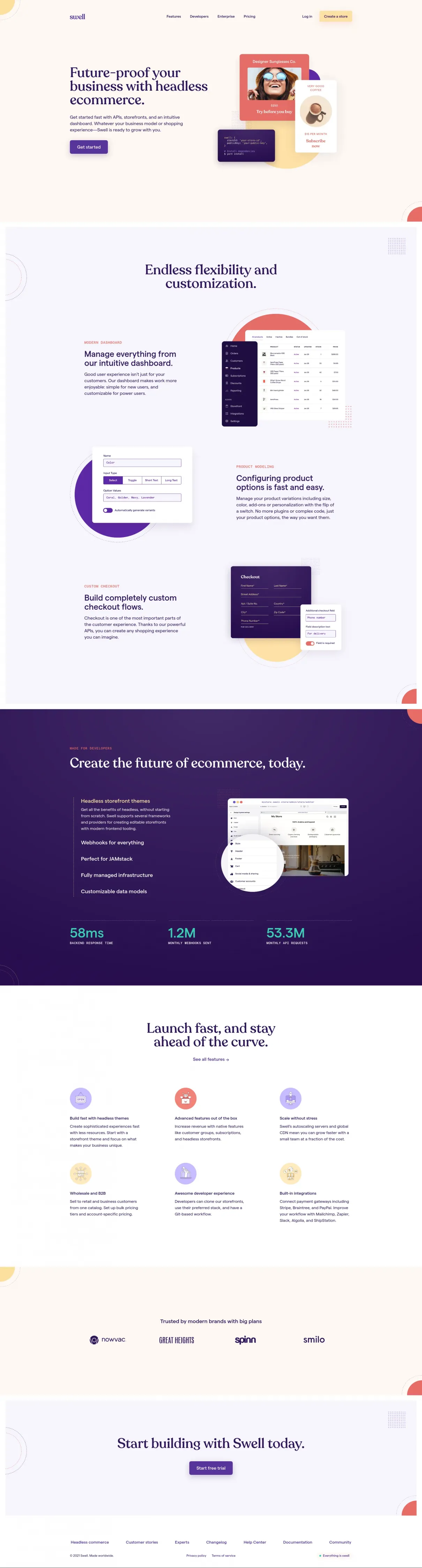 Swell screenshot website design inspiration