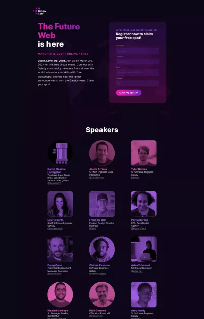 GatsbyConf Website Design screenshot