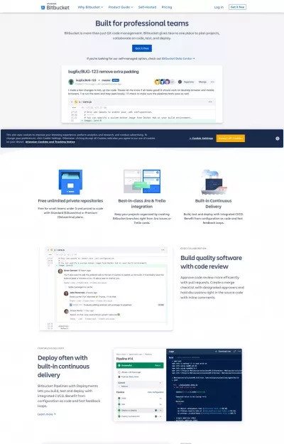 Plain web design by bitbucket