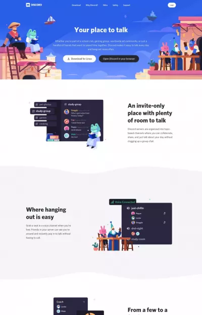 Discord Website Design screenshot