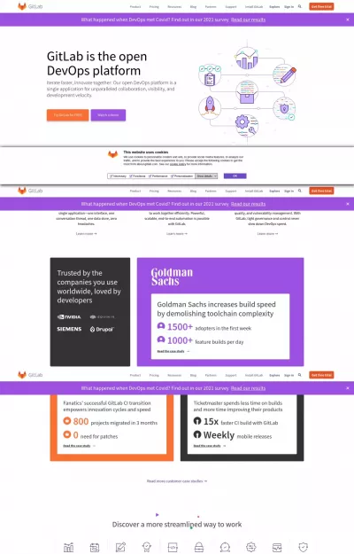 Gitlab Website Design Example creenshot