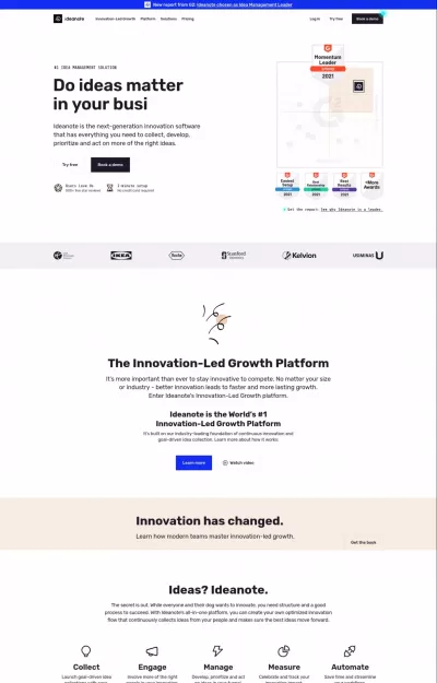 Ideanote Web Design Example screenshot