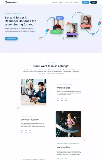 reminderbot website design example site screenshot