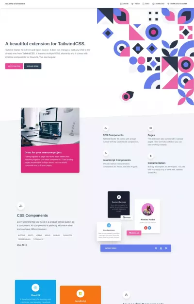Tailwind Starter Kit Website Design screenshot