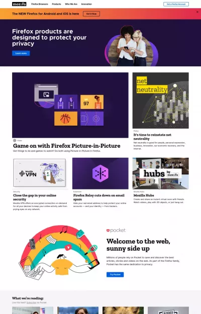 Mozilla Website Design Example screenshot